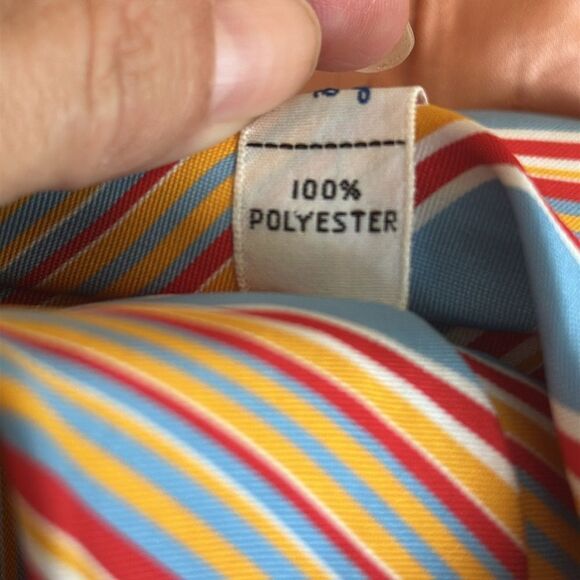 Vintage 60s/70s Arrow Decta light blue, red, white & gold striped very wide tie - Picture 5 of 5